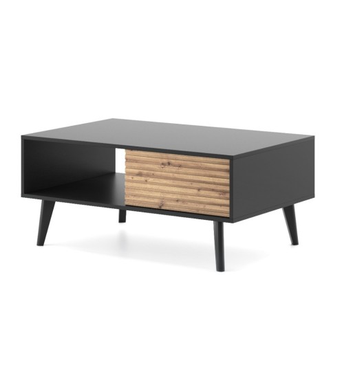 Table basse WILLOW 104 cm chêne et noir