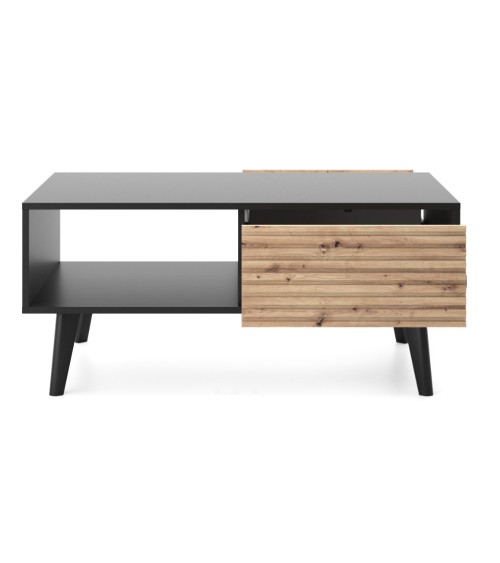Table basse WILLOW 104 cm chêne et noir