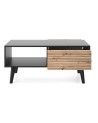 Table basse WILLOW 104 cm chêne et noir