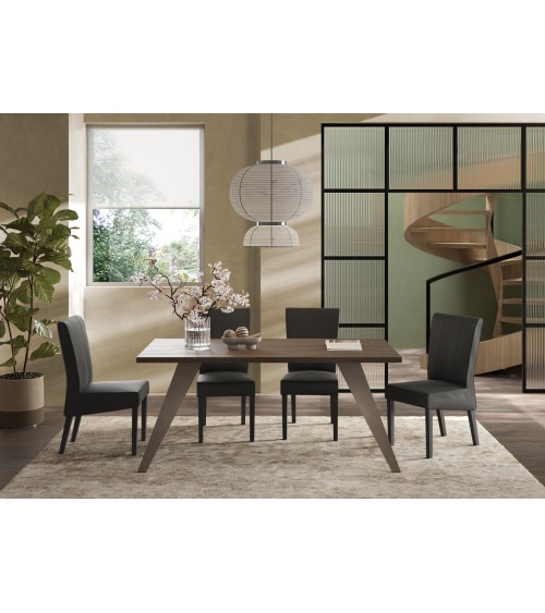 Table PAUL 180 cm Chêne mercure et bronze