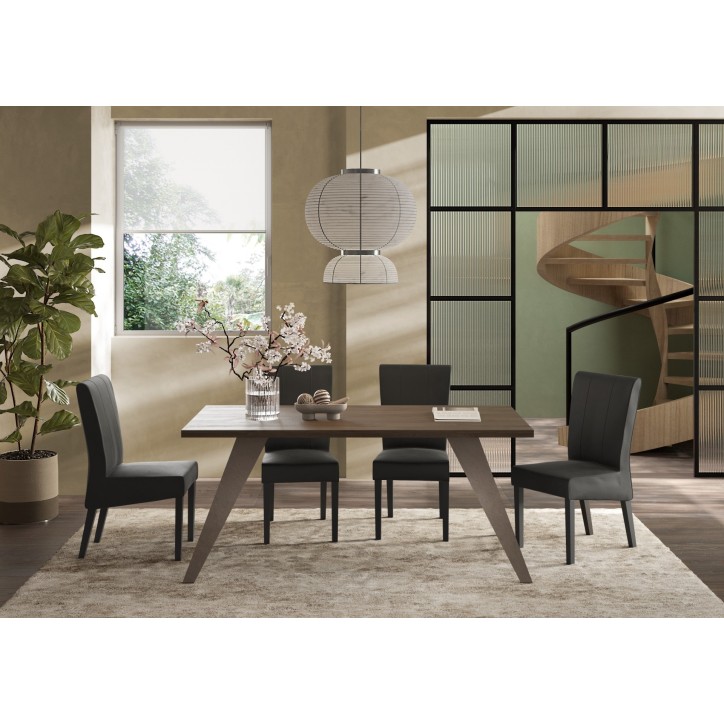 Table PAUL 180 cm Chêne mercure et bronze