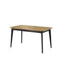 Table extensible NORDI 140/180 x 75 x 80 cm chêne et noir