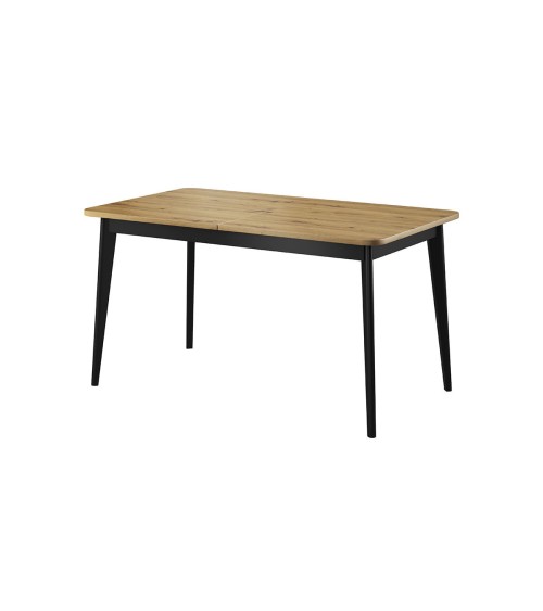 Table extensible NORDI 140/180 x 75 x 80 cm chêne et noir