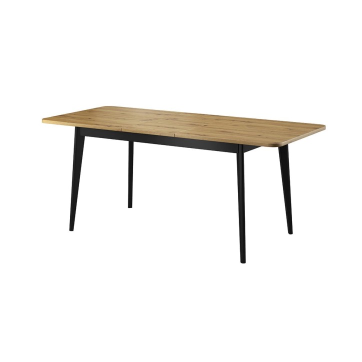 Table extensible NORDI 140/180 x 75 x 80 cm chêne et noir