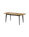 Table extensible NORDI 140/180 x 75 x 80 cm chêne et noir