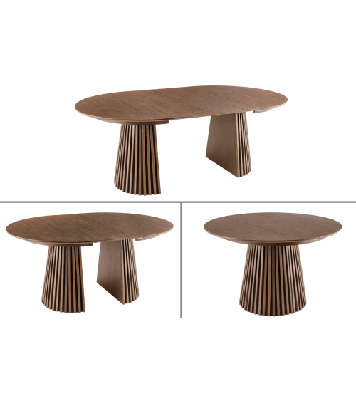 Table à manger VALHALLA WOOD ronde extensible
