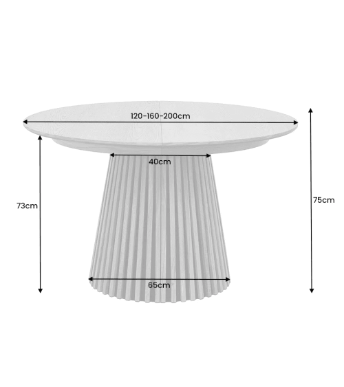 Table à manger VALHALLA WOOD ronde extensible