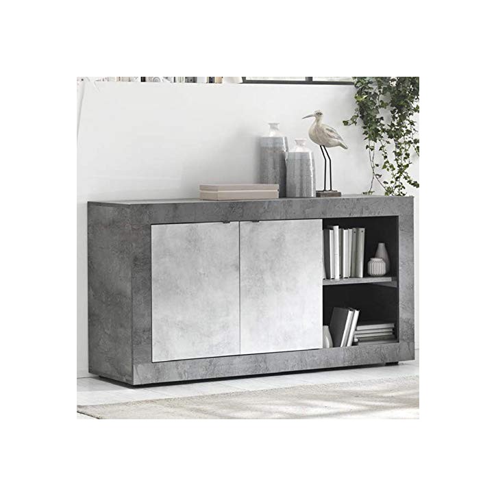 Buffet FIORINO 2 portes 2 niches 136 cm béton
