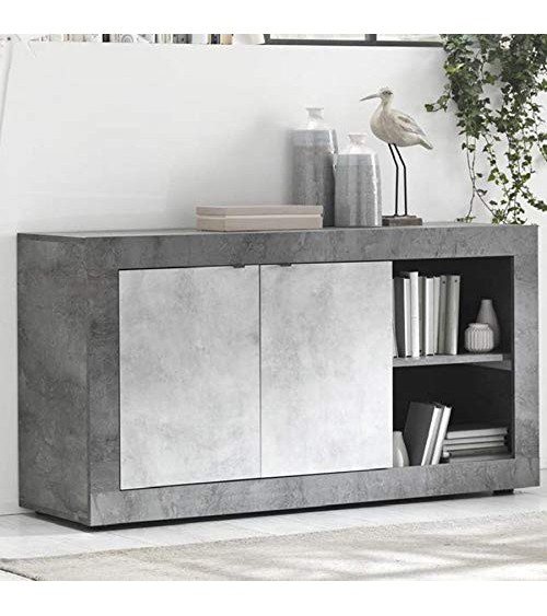 Buffet FIORINO 2 portes 2 niches 136 cm béton