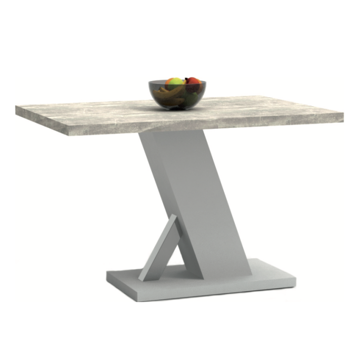 Table Torre 138 cm - Béton clair & Blanc