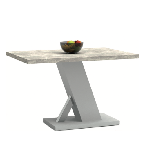 Table Torre 138 cm - Béton clair & Blanc