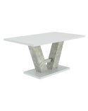 Table Vesta 176 cm - Béton clair et Blanc