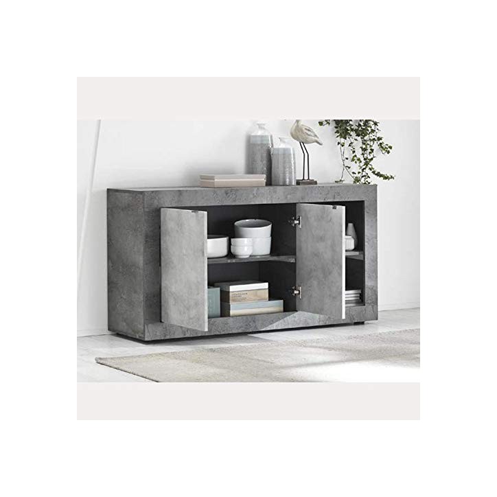 Buffet FIORINO 2 portes 2 niches 136 cm béton