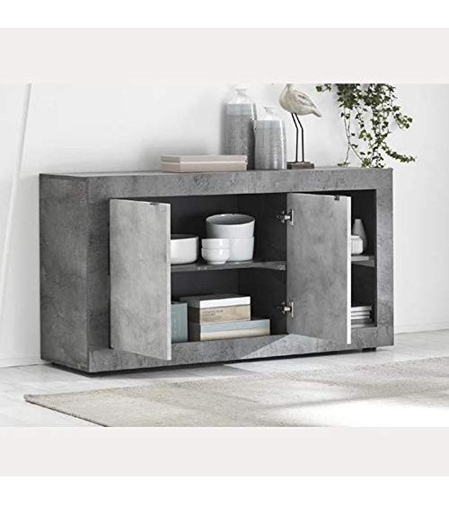 Buffet FIORINO 2 portes 2 niches 136 cm béton