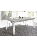 Table à manger Palma - Béton/Blanc - 168 x 88 x 78cm