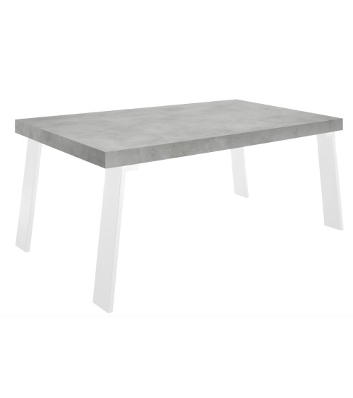 Table à manger Palma - Béton/Blanc - 168 x 88 x 78cm