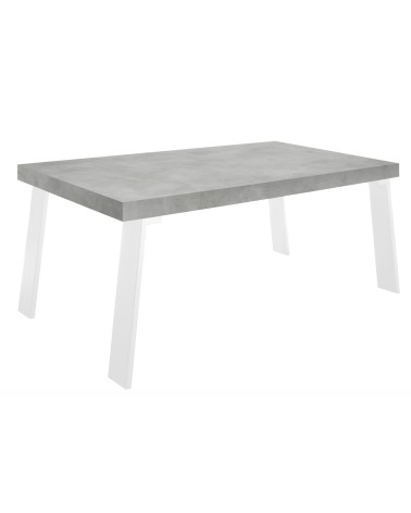 Table à manger Palma - Béton/Blanc - 168 x 88 x 78cm