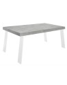 Table à manger Palma - Béton/Blanc - 168 x 88 x 78cm