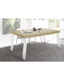 Table à manger Palma - chêne clair/blanc - 168 x 88 x 78cm