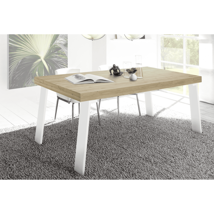 Table à manger Palma - chêne clair/blanc - 168 x 88 x 78cm