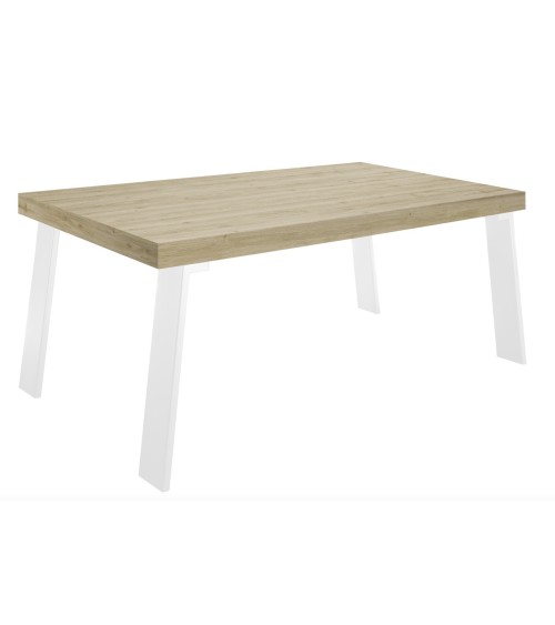 Table à manger Palma - chêne clair/blanc - 168 x 88 x 78cm