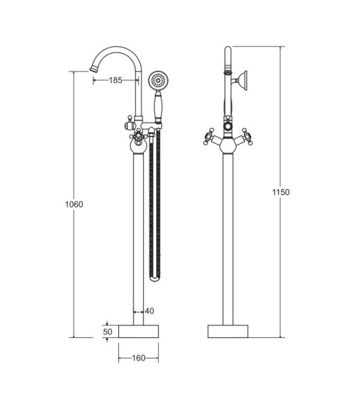 Mélangeur colonne RETRO GOLD