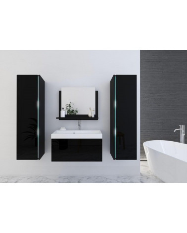 Meuble salle de bain SANDY noir  laqué