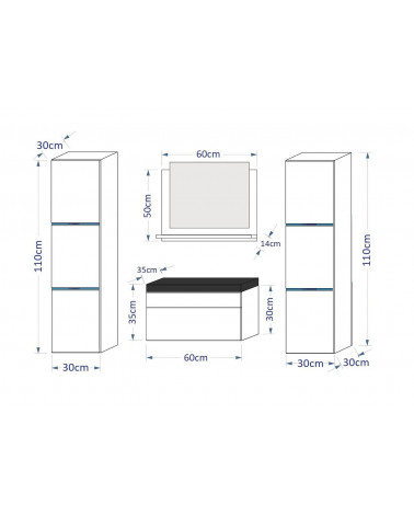 Set da bagno PERRI nero