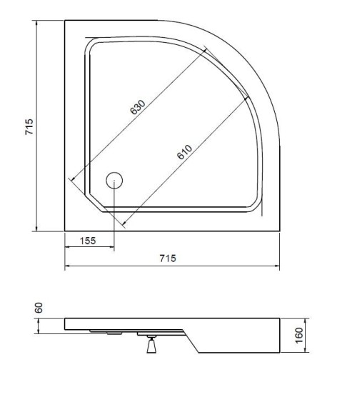 Receveur de douche FLATIK 70/80/90x4cm
