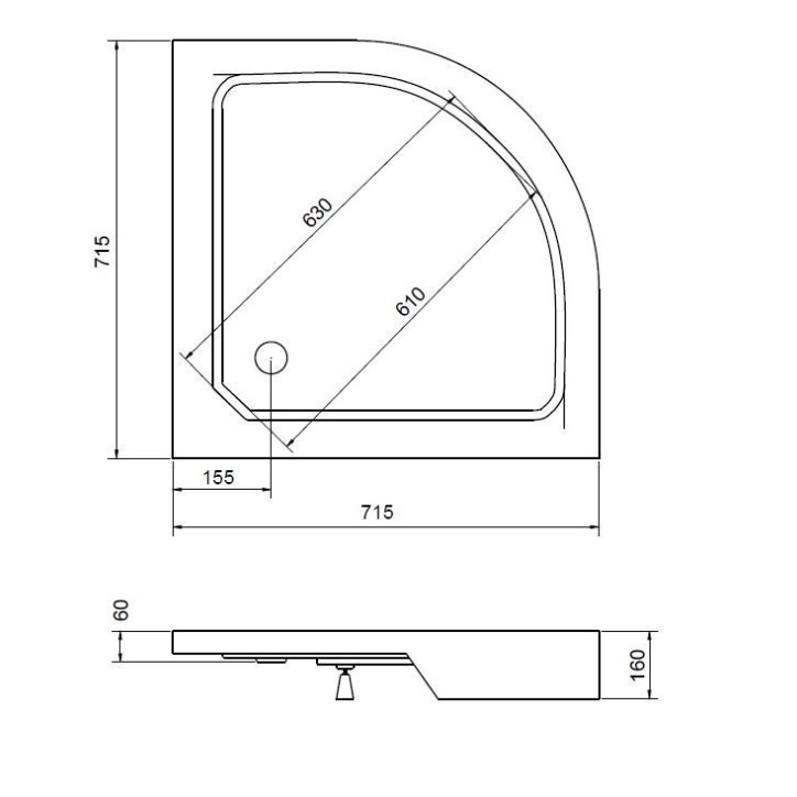 Receveur de douche FLATIK 70/80/90x4cm