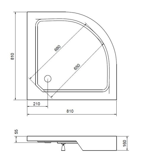 Receveur de douche FLATIK 70/80/90x4cm