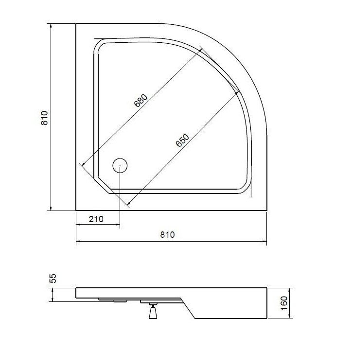 Receveur de douche FLATIK 70/80/90x4cm