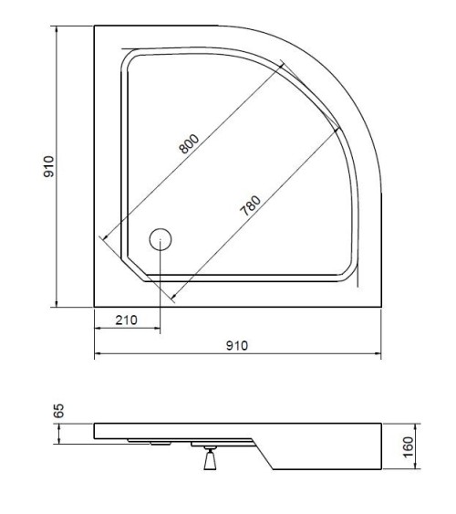 Receveur de douche FLATIK 70/80/90x4cm