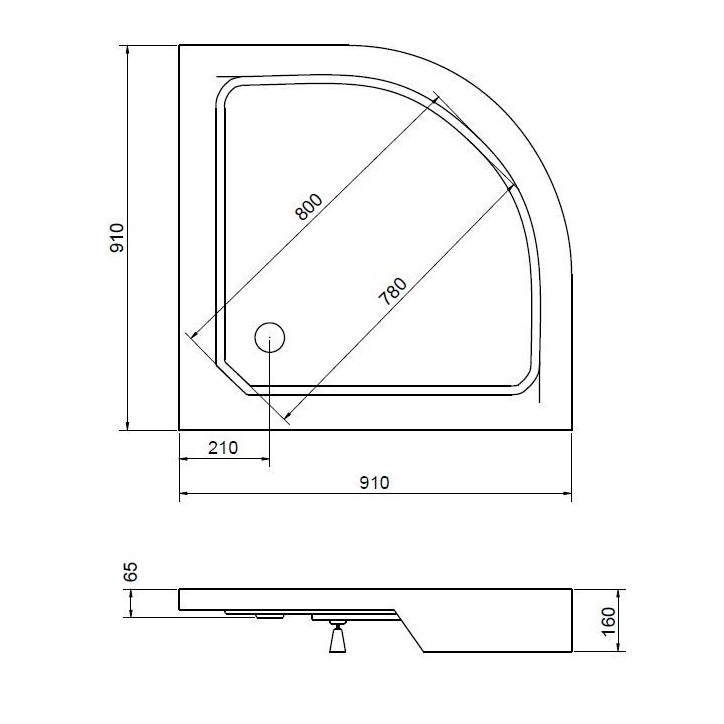 Receveur de douche FLATIK 70/80/90x4cm