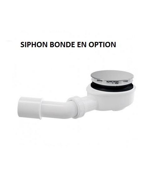 Receveur de douche BARON 1/4 rond acrylique blanc 90x90x5.5 cm