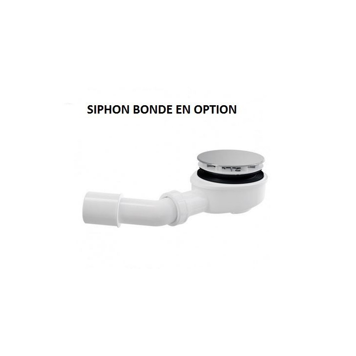 Receveur de douche BARON 1/4 rond acrylique blanc 90x90x5.5 cm