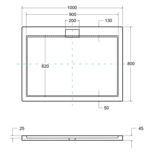 Receveur de douche extra-plat AXIM ULTRASLIM rectangulaire 100/110/120 x 80/90 cm effet pierre noire