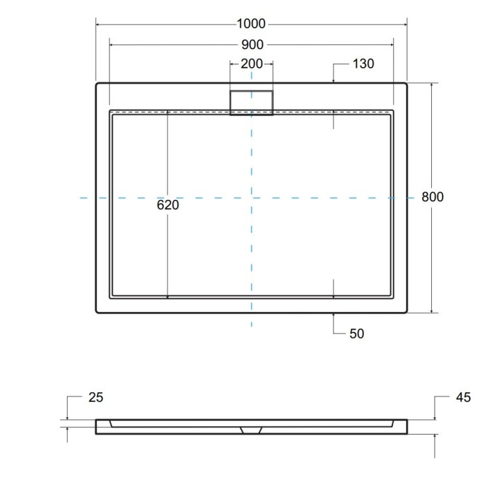 Receveur de douche extra-plat AXIM ULTRASLIM rectangulaire 100/110/120 x 80/90 cm effet pierre noire