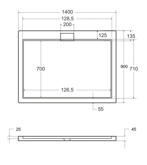Receveur de douche extra-plat AXIM ULTRASLIM rectangulaire 100/110/120 x 80/90 cm effet pierre noire