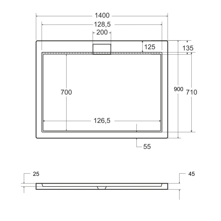 Receveur de douche extra-plat AXIM ULTRASLIM rectangulaire 100/110/120 x 80/90 cm effet pierre noire