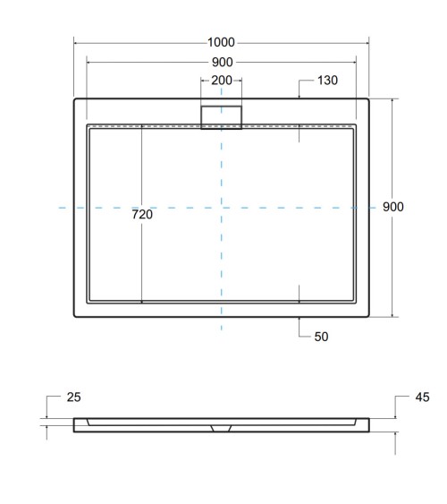 Receveur de douche extra-plat AXIM ULTRASLIM rectangulaire 100/110/120 x 80/90 cm effet pierre noire