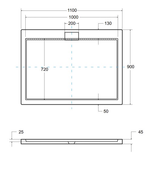 Receveur de douche extra-plat AXIM ULTRASLIM rectangulaire 100/110/120 x 80/90 cm effet pierre noire