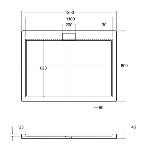 Receveur de douche extra-plat AXIM ULTRASLIM rectangulaire 100/110/120 x 80/90 cm effet pierre noire