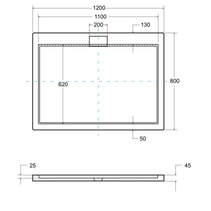 Receveur de douche extra-plat AXIM ULTRASLIM rectangulaire 100/110/120 x 80/90 cm effet pierre noire