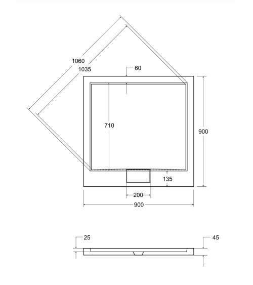 Receveur de douche extra-plat AXIM ULTRASLIM carré 80x80 cm et 90x90 cm blanc