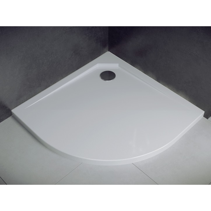 Receveur de douche extra-plat ACSO ULTRASLIM semi-circulaire 80x80 cm et 90x90 cm blanc