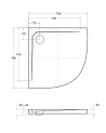 Receveur de douche extra-plat ACSO ULTRASLIM semi-circulaire 80x80 cm et 90x90 cm blanc