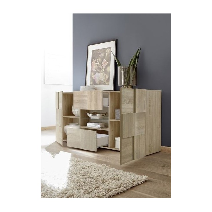 Buffet 2 portes 2 tiroirs DAMA chêne 181/84/43 cm