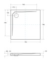 Receveur de douche extra-plat ACRO ULTRASLIM carré 80x80 cm et 90x90 cm blanc