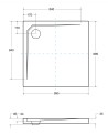 Receveur de douche extra-plat ACRO ULTRASLIM carré 80x80 cm et 90x90 cm blanc